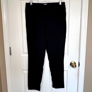 Calvin Klein Textured Pants Black Gray Checked Pull On Size 12